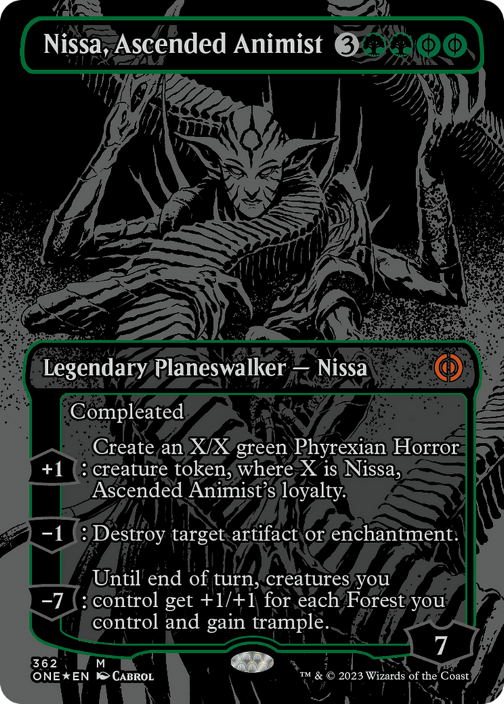 Nissa, Ascended Animist (Oil Slick Raised Foil) [Phyrexia: All Will Be