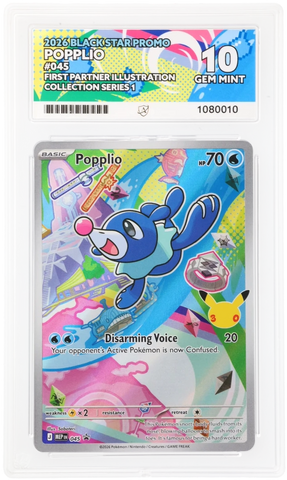 Poplio - 045 -Black  Star Promo - ACE Graded Card 10 - #1080010 - Perfect Sub Grades