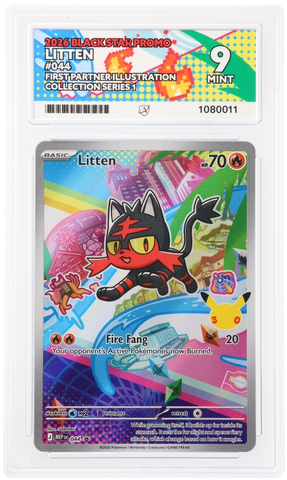 Litten - 044 -Black  Star Promo - ACE Graded Card 9- #1080011