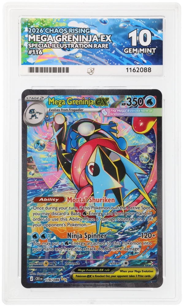 Mega Greninja ex - 116/086 - Chaos Rising - ACE Graded Card 10 - #1162088 - Perfect Sub Grades