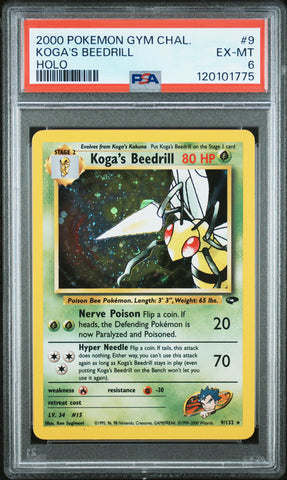 Koga's Beedrill - 9/132 - Holo - Gym Challenge - PSA Graded Card 6 - #120101775