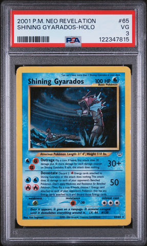 Shining Gyarados - 65/64 - Holo - Neo Revelation - PSA Graded Card 3 - #122347815