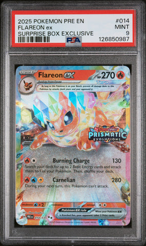 Flareon ex - 014/131 - Prismatic Evolutions - Surprise Box - PSA Graded Card 9 - #126850987