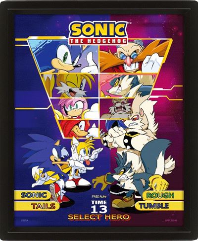 SONIC THE HEDGEHOG (SELECT YOUR FIGHTER) FRAMED 3D