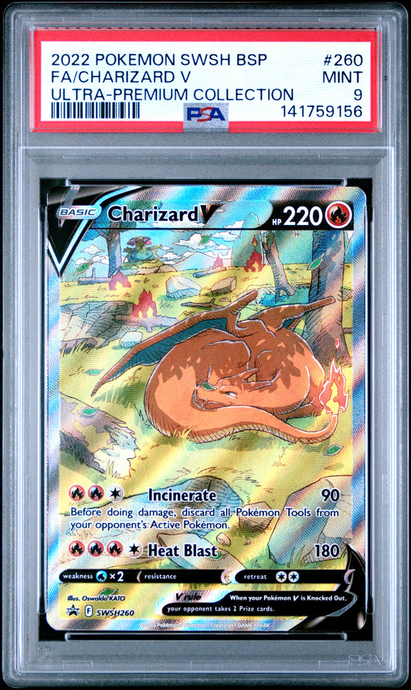 Charizard V - SWSH260 - Black Star Promo - PSA Graded Card 9 - #141759156