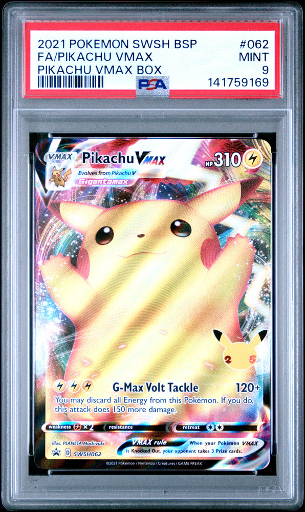 Pikachu Vmax - SWSH062 - Black Star Promo - PSA Graded Card 9 - #141759169