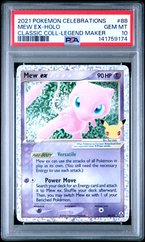 Mew EX - 88/92- Celebrations - PSA Graded Card 10 - #141759174