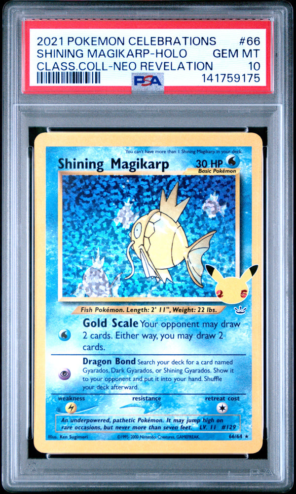 Shining Magikarp - 66/64 - Celebrations - PSA Graded Card 10 - #141759175