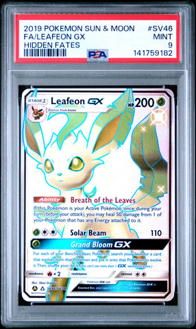 Leafeon GX - SV46/SV94 - Hidden Fates - PSA Graded Card 9 - #141759182