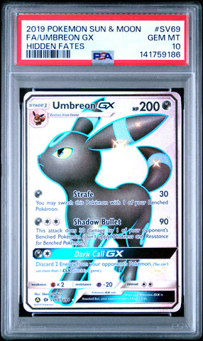 Umbreon GX - SV69/SV94 - Hidden Fates - PSA Graded Card 10 - #141759186