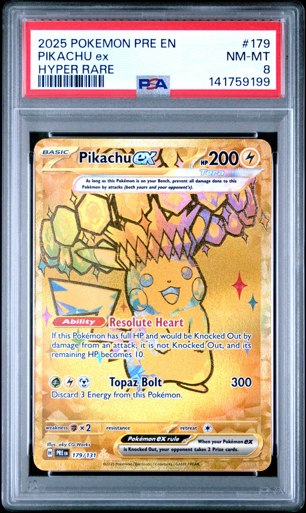 Pokachu ex - 179/131 - Prismatic Evolution - PSA 8 - #141759199
