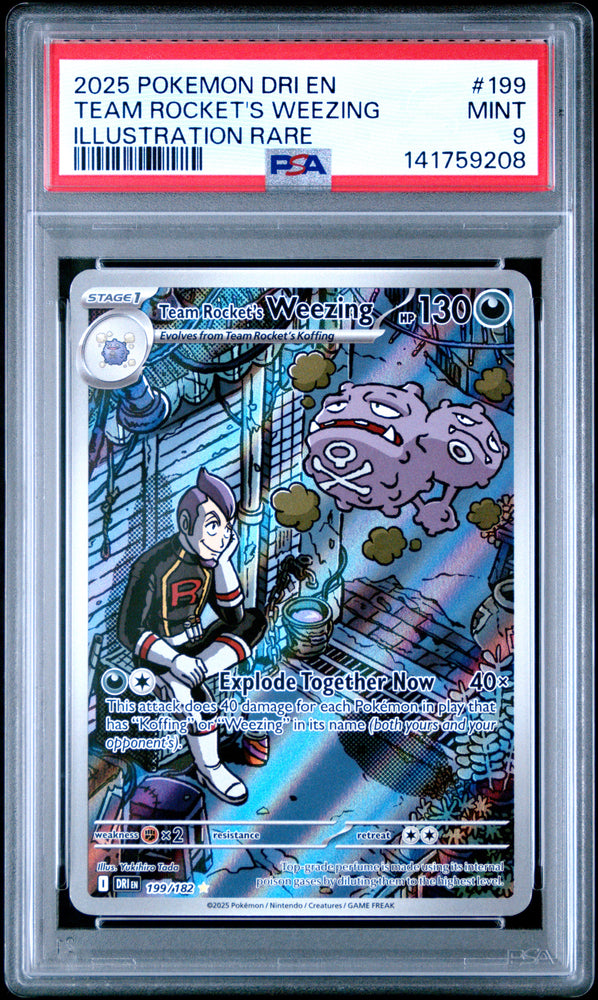 Team Rocket's Weezing - 199/182 - Destined Rivals - PSA Graded Card 9 - #141759208