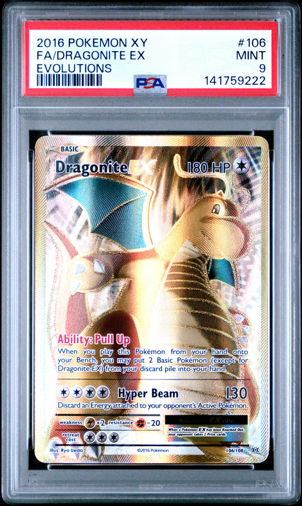 Dragonite EX - 106/108 - XY Evolutions - PSA Graded Card 9 - #141759222