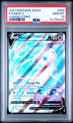 Mew V - 250/264 - Fusion Strike - PSA Graded Card 10 - #141759225