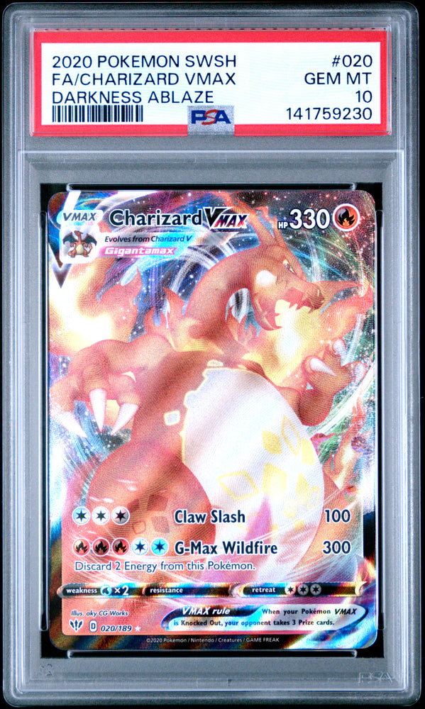 Charizard Vmax - 020/189 - Darkness Ablaze - PSA Graded Card 10 - #141759230