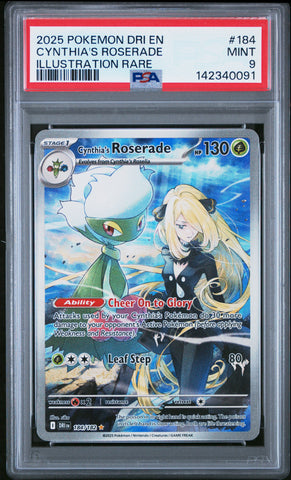 Cynthia's Roserade - 184/182 - Destined Rivals - PSA 9 - #142340184
