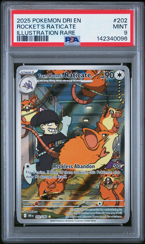 Team Rocket's Raticate - 202/182 - Destined Rivals - PSA 9 - #142340096