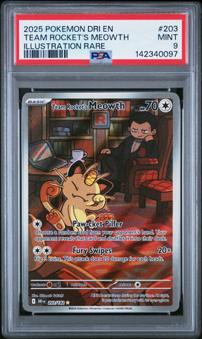 Team Rocket's Meowth - 203/182 - Destined Rivals - PSA 9 - #142340097