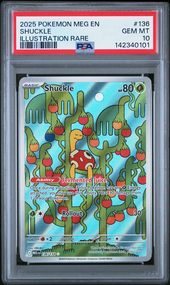 Shuckle - 136/132 - Mega Evolution - PSA Graded Card 10 - #142340101