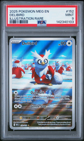 Delibird - 152/132 - Mega Evolution - PSA Graded Card 9 - #142340103