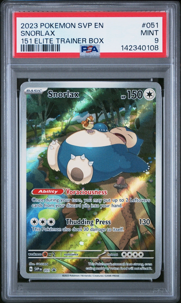 Snorlax - SVP051 - Black Star Promo - PSA Graded Card 9 - #142340108