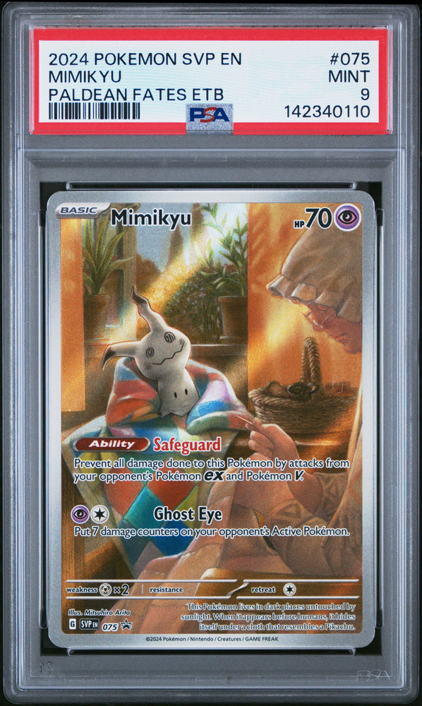 Mimikyu - SVP075 - Black star Promo - PSA Graded Card 9 - #142340110