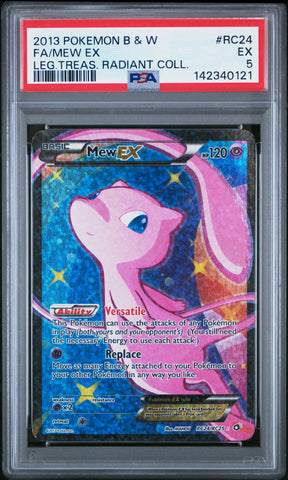 Mew EX - RC24/RC25 - Leagendary Treasuers -  Radiant Collection - PSA Graded Card 5 - #142340121