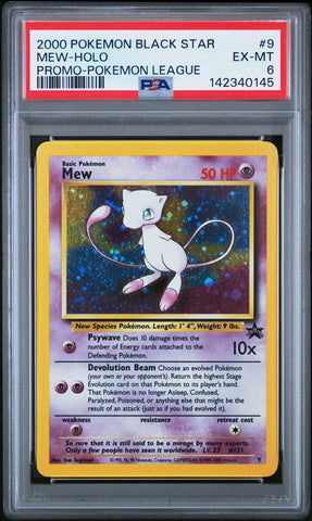 Mew - 9 - Black Star Promo - Holo - PSA Graded Card 6 - #142340145
