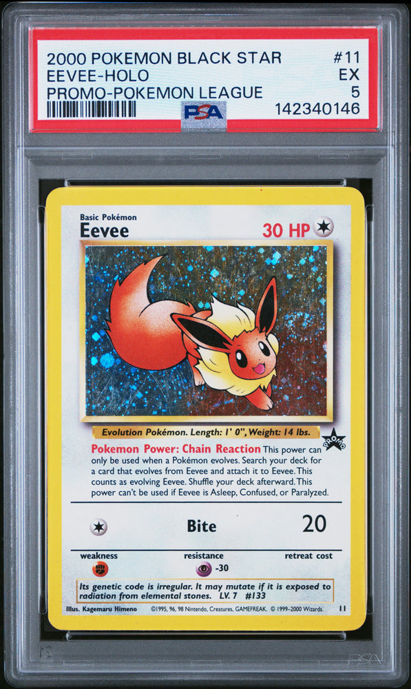 Eevee - 11 - Black Star Promo - Holo - PSA Graded Card 5 - #142340146