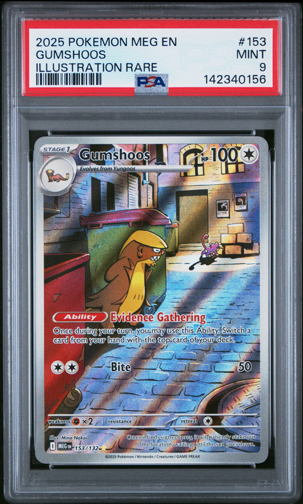 Gumshoos - 153/132 - Mega Evolution - PSA Graded Card 9 - #142340156