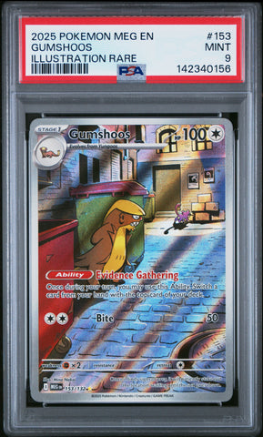 Gumshoos - 153/132 - Mega Evolution - PSA Graded Card 9 - #142340156