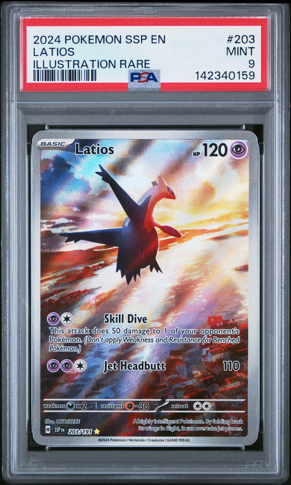Latios - 203/191 - Surging Sparks - PSA Graded Card 9 - #142340159