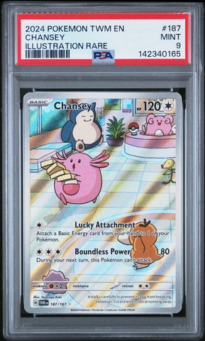 Chansey - 187/167 - Twilight Masquerade - PSA Graded Card 9 - #142340165