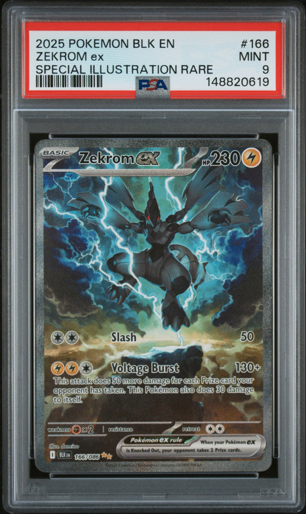 Zekrom ex - 166/086 - Black Bolt - PSA Graded Card 9 - #148820619