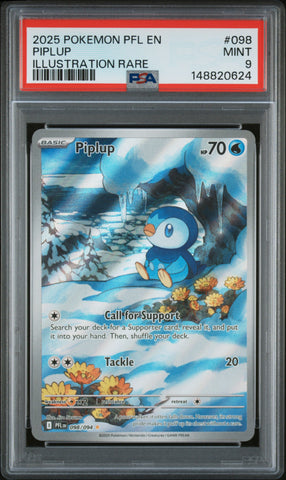 Piplup - 098/094 - Phantasmal Flames - PSA Graded Card 9 - #148820624