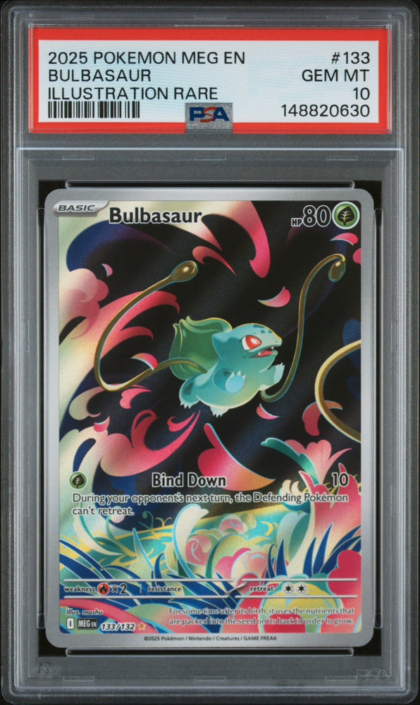 Bulbasaur - 133/132 - Mega Evolution - PSA Graded Card 10 - #148820630