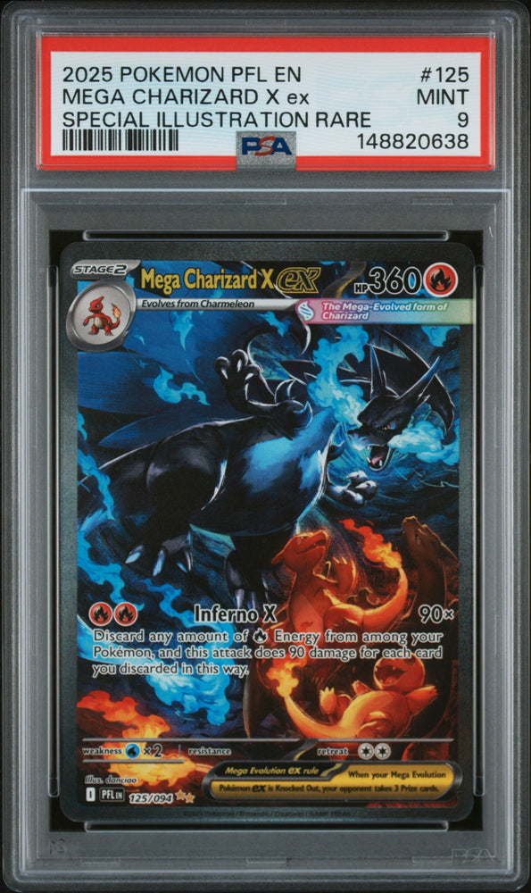 Mega Charizard X ex - 125/094 - Phantasmal Flames - PSA Graded Card 9 - #148820638
