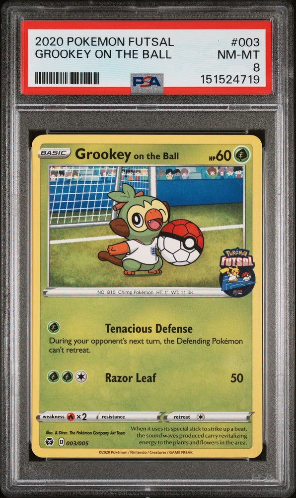 Grookey On The Ball - 003 - Pokemon Futsal - PSA 8 - #151524719