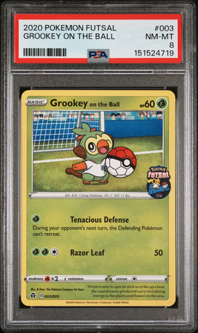 Grookey On The Ball - 003 - Pokemon Futsal - PSA 8 - #151524719