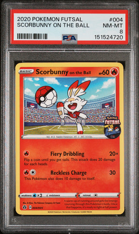 Scorbunny On The Ball - 004 - Pokemon Futsal - PSA 8 - #151524720
