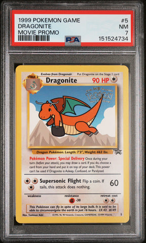 Dragonite - 5 - Movie Promo - PSA Graded Card 7 - #151524734