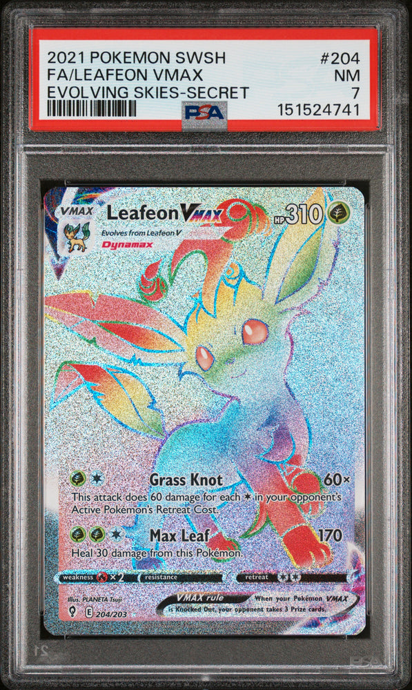 Leafeon Vmax - 204/203 - Evolving Skies - PSA Graded Card 7 - #151524741