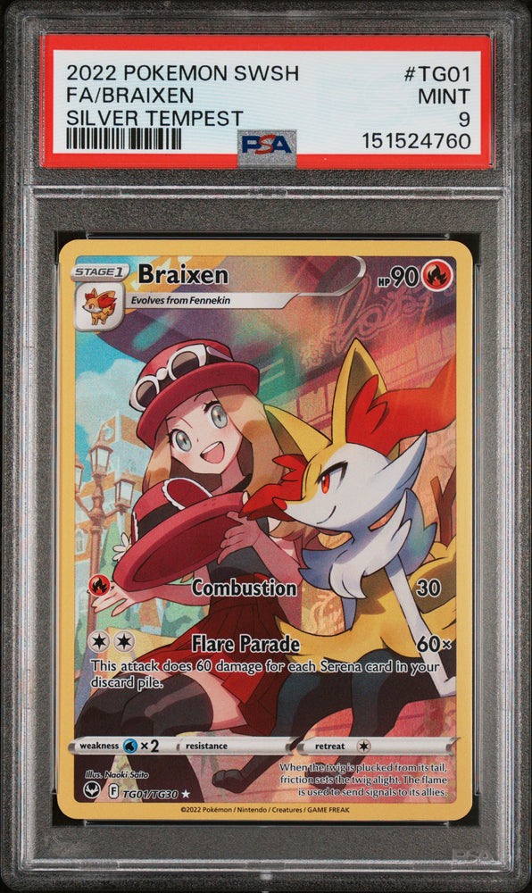 Braixen - TG01/TG30 - Silver Tempest - PSA 9 - #151524760