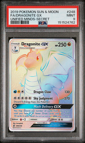 Dragonite GX - 248/236 - Unified Minds - PSA 9 - #151524762