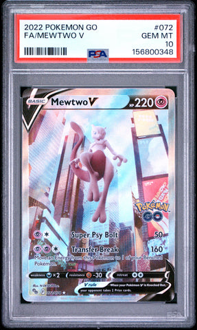 Mewtwo V - 075/078 - Pokemon GO - PSA Graded Card 10 - #156800348