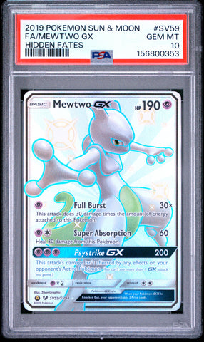 Mewtwo GX - SV59/SV94- Hidden Fates - PSA Graded Card 10 - #156800353
