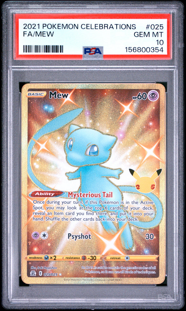 Mew - 025/025 - Celebrations - PSA Graded Card 10 - #156800354