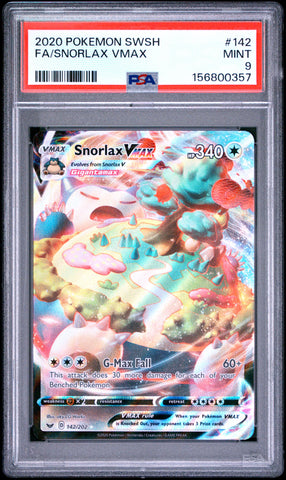 Snorlax Vmax - 142/202 - Sword & Shield - PSA Graded Card 9 - #156800357