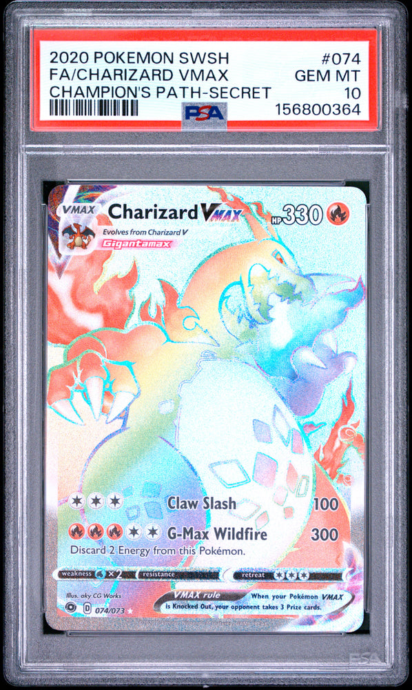 Charizard Vmax - 074/073 - Champion's Path - PSA Graded Card 10 - #156800364