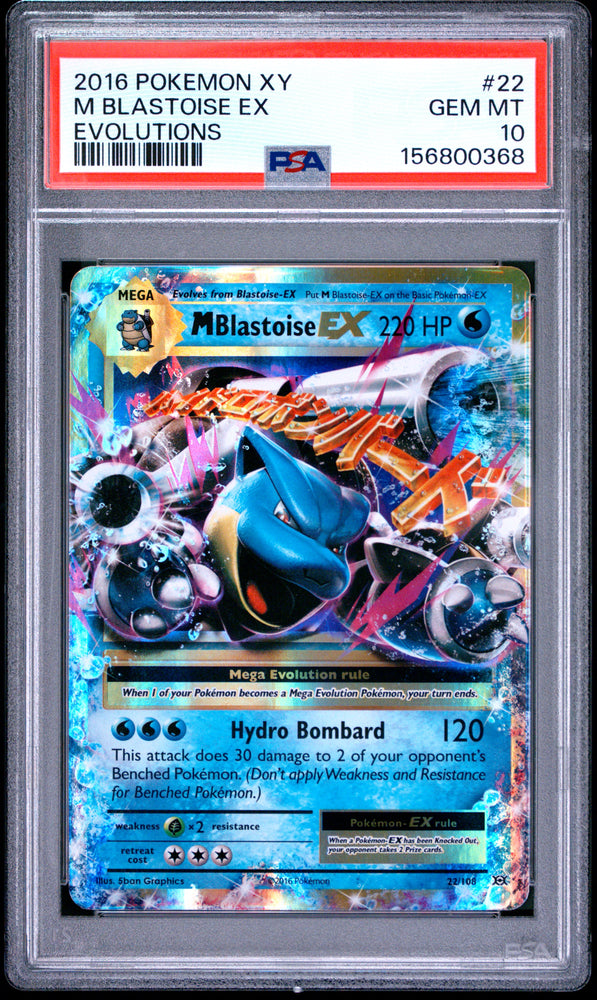 M Blastoise EX - 22/108 - XY Evolutions - PSA Graded Card 10 - #156800368